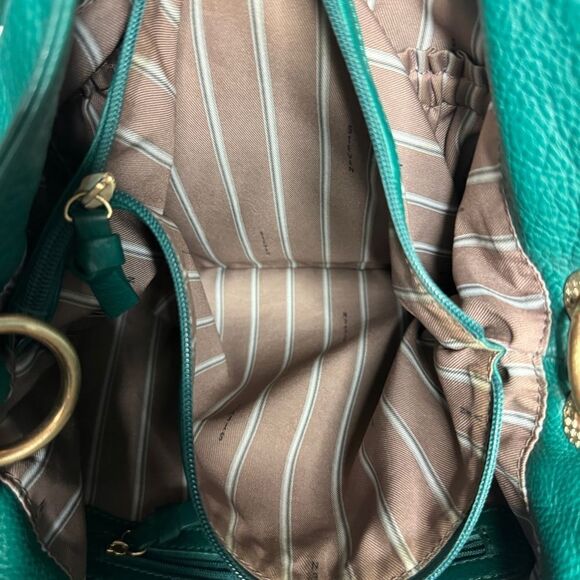 Steven Steve Madden green pebbled leather tassel slouchy hobo bag - Picture 12 of 16